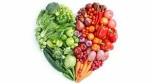 balanced diet for a healthy heart with fruits and vegetables