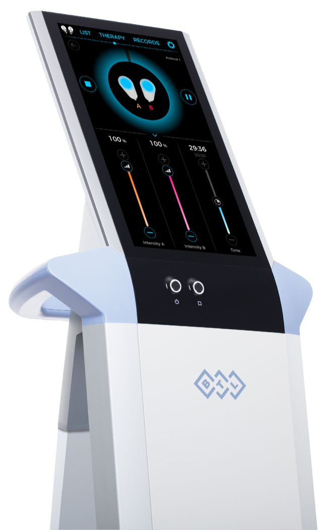 EmSculpt applicator introduces high-intensity electromagnetic energy leaving the leaving the treated area contoured and toned